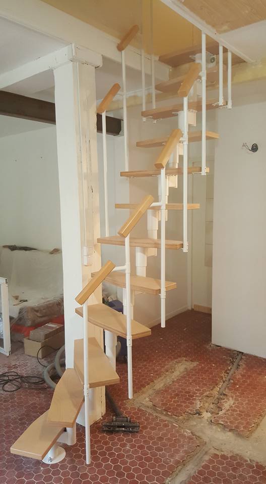 Pose escalier bois métal (3)