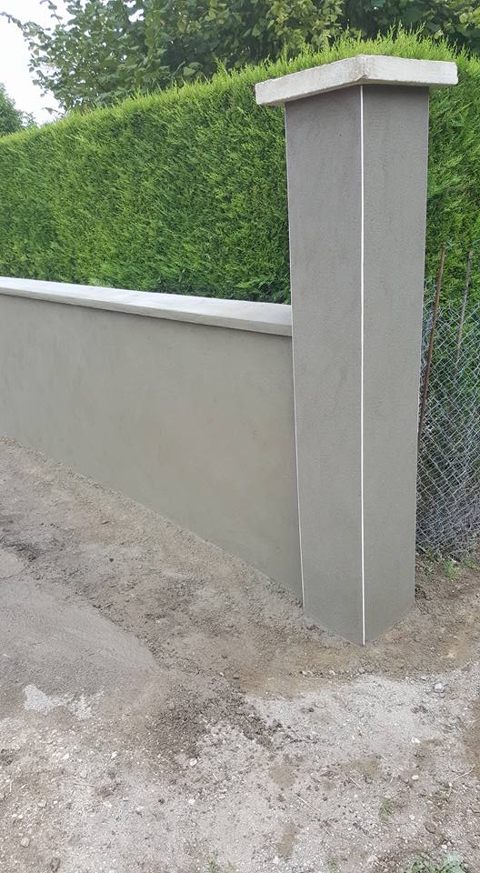 Reconstruction d' un mur de clôture suite accident (8)